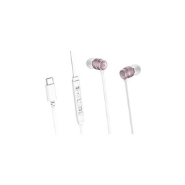 SOUL SC300 Wired Earphones, Type C, Mute Button, Volume Control, Type-C (LIGHT PINK)