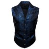 Barry.Wang Mens Victorian Suit Vest Steampunk Gothic Brown Royal Blue
