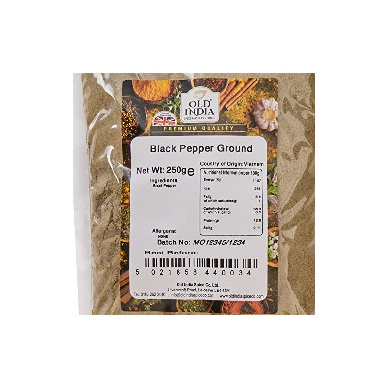 Old India Black Pepper Ground 250g