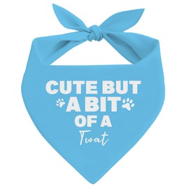 Funny Dog Bandana, Cute But a Bit of a Twat, Blue Pet Dog Scarf Accessories, Pet Dogs Triangle Scarf, Dogs Bandana for Small Medium, Gifts for Pets Lovers, Suitable for Pets Boy Girls