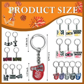 NEETUE 54 Pcs Cheer Gifts for Cheerleaders Cheer Keychain Cheerleader Gift for Girls Cheerleader Backpack Keychains (54 Pcs of 18 Styles)