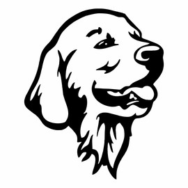 AMA SHOP prespaced sticker dog breed golden retriever black color pvc for decals car wall mural motorcycle helmet camper boat