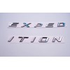 Unbranded Chrome Black Front Hood EXPEDITION Letters Emblem FIT 2018-2022