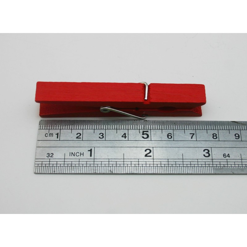 Wuuycoky Wood Craft Clothespins Laundry Peg with Spring 2.9" Color