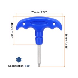 sourcing map Golf Spike Wrench Tool T20 Golf Torque Wrench Stainless Steel Golf Head Adjustment Tool Golf Driver Torque Tool with Plastic Handle for Golf Club Driver Shaft Adapter, Blue