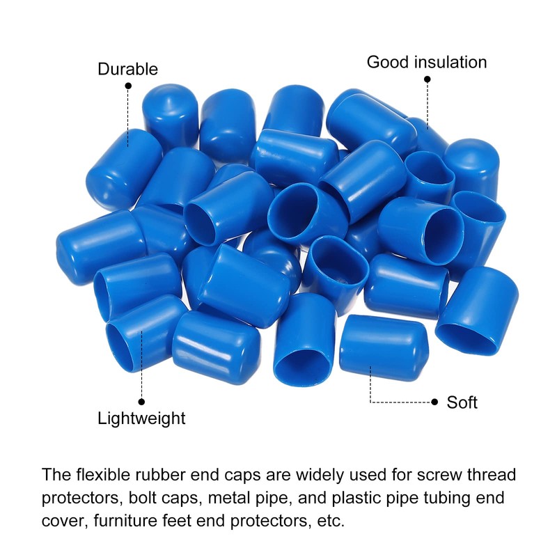 MECCANIXITY 100pcs Rubber End Caps Cover 5/8 inch Vinyl Screw