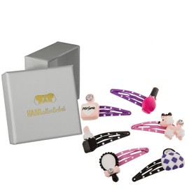 HAARallerliebst Hair Clips Set (6 Pieces | Beaty Set | Colourful) for Girls with Storage Box (Box Colour: White)