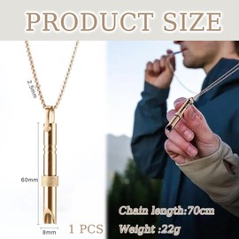 YzmrBdqc Stress Relief Mindful,Breathing,Calm Carry For Anxiety,Anapana Breathing Necklace Stress Anxiety Whistle Necklace,Meditation, Gifts For Man Women(Gold