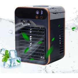 hyYwecy Portable Misting Fan, Three Speeds, Rechargeable 4000mAh Battery