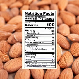 Wellsley Farms 100 Calorie Almond Snack Packs, Gluten-Free, Kosher, Non-GMO, 32-Count Convenient Single-Serve Packs.