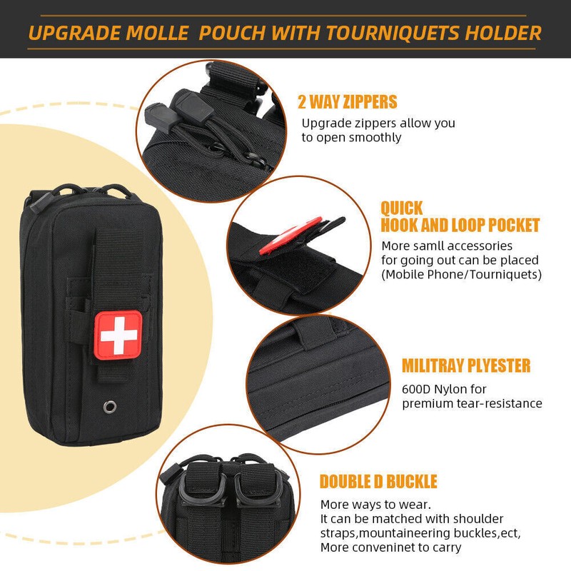 Unbranded Tactical Emergency EMT Pouch Medical First Aid Kit Military