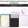 Clipboard Folio with Refillable Notepads, Marble Clipfolio with 5 Dividers