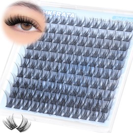 PHKERATA PHKERATA Wispy Eyelash Clusters Natural Lash Clusters 120 pcs Individual Lashes Clusters DIY Cluster Eyelash Extensions with Soft Lash Band, 10-16 mm