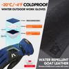 Vgo... -20℃/-4°F Men's Winter Warm Waterproof Work Gloves,Cold Weather Work