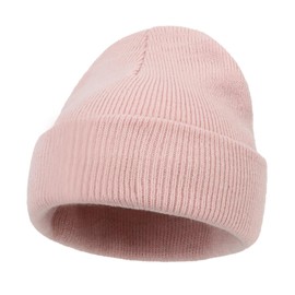 imKutie Kids Adults Family Matching Winter Hat, Baby Boys Girls Mom Dad Parent-Child Knit Hats Classic Solid Stretchy Warm Beanie Hat Pink