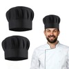 2 Pack Chef Hats for Adult, Adjustable Elastic Adult Black