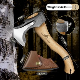 Purple Dragon Camping Hatchet 14.7 Inch Hand Forged Splitting Axe
