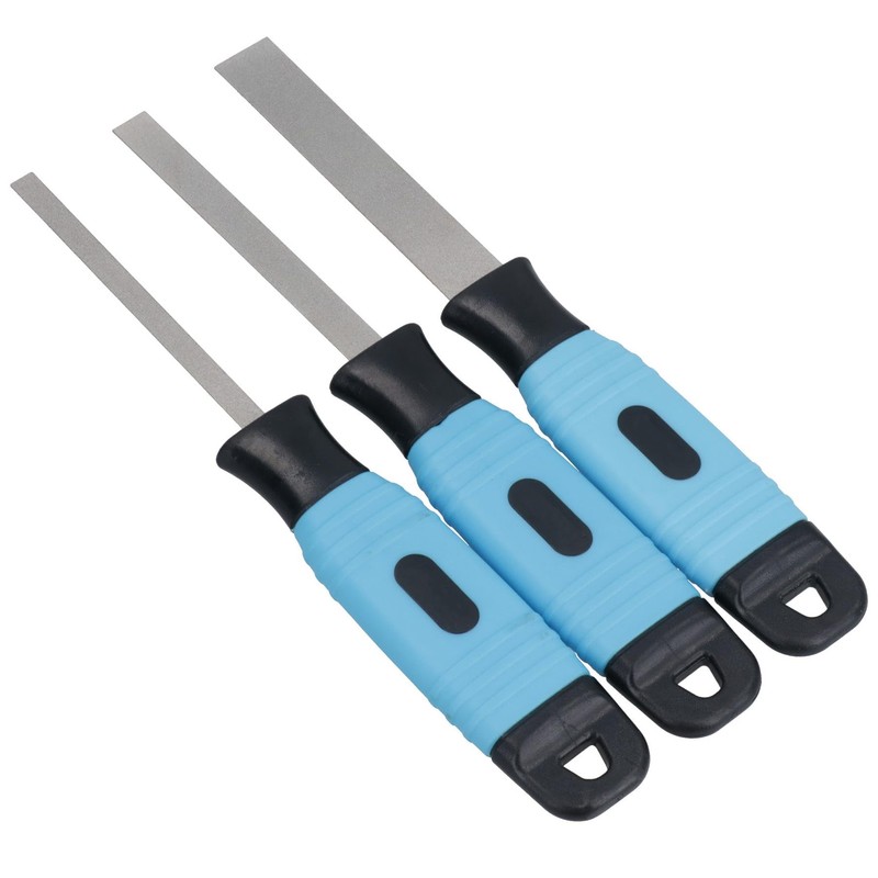 Flexible Diamond Coated Thin Type Files Soft Grip Handles 3pc