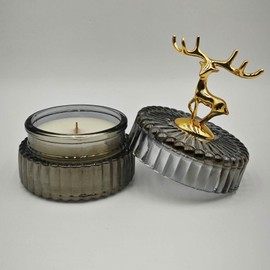 BEAUTIGO Antler Design Scented Candle, Pen Ink Sandalwood Scent, Premium Soy Blend Wax, 2.47oz, Perfect for Creating a Cozy ambiance, Perfect for Gifting