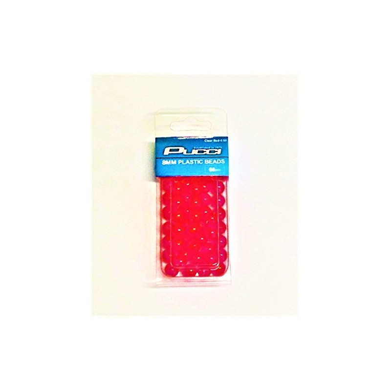 Pucci CRB-8 Beads 60 Pack Clear/Red, 8mm