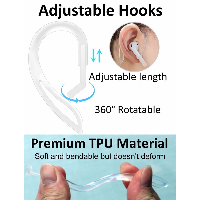 A-Focus Anti-Slip Set for AirPods 4 Silicone Adjustable Ear Hook