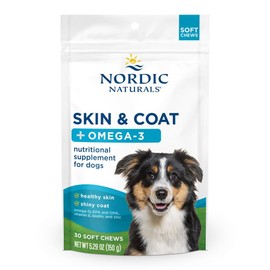 Nordic Naturals Pet Skin & Coat Soft Chews with Omega-3-30 Pork Bone Broth Flavored Soft Chews - Nutritional Support for Healthy Skin & a Soft and Shiny Coat - Non-GMO and IFOS Certified