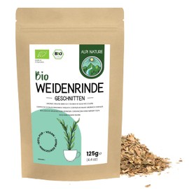 Weidenrinde geschnitten BIO 125g von Alpi Nature, Tee lose, Weidenrindentee, bio Weidenrinden weiß zur Zubereitung von Weidenrinde Tee und Kräutertee