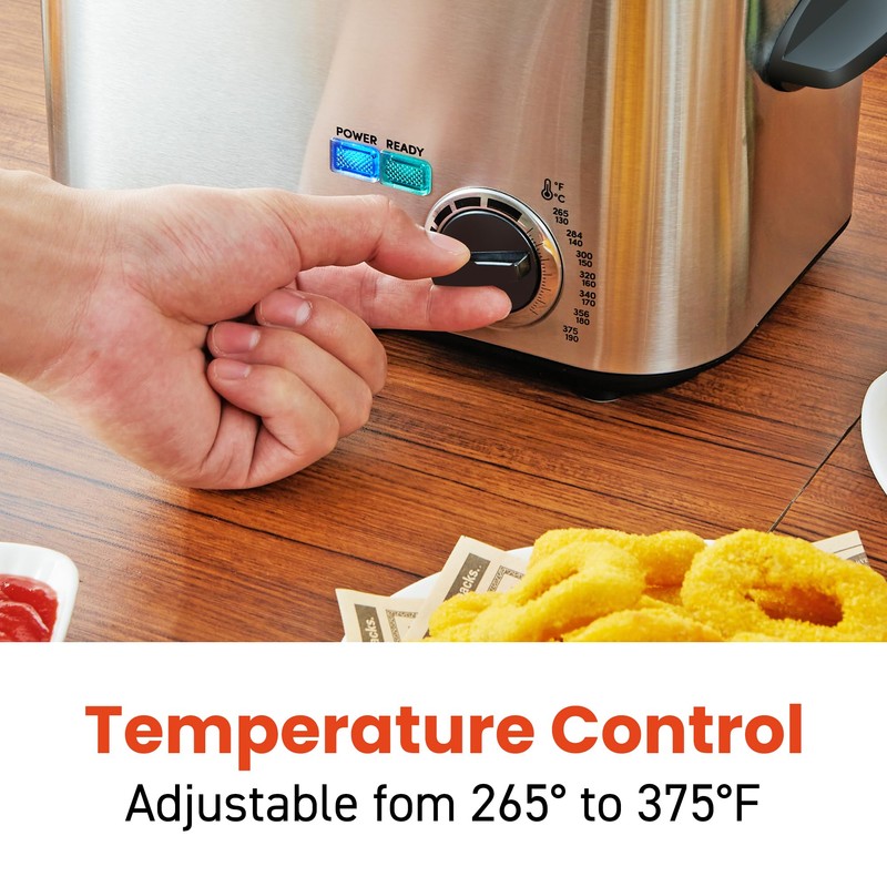 Elite Gourmet EDF1116 Electric 1.2 Qt. / 4.8 Cup Oil
