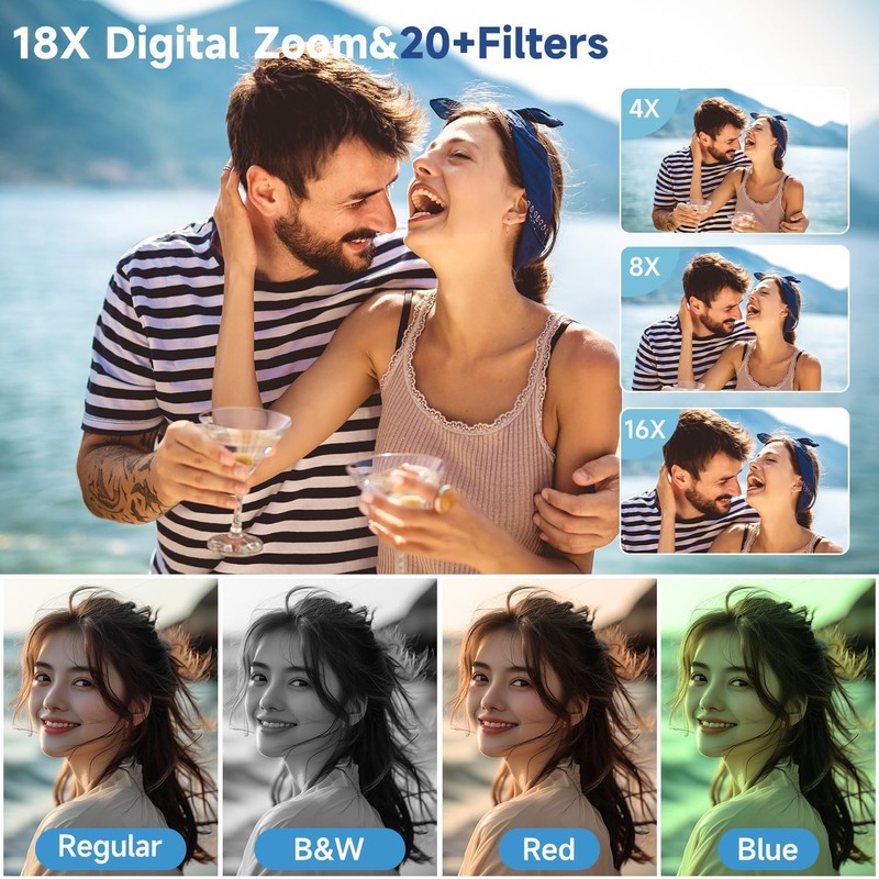 4K Digital Camera for Photography, 3" 180° Flip Screen with