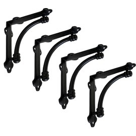 NACH Industrial Shelf Brackets 5 inch, Decorative Shelf Brackets for Wood Shelves, Heavy Duty Floating Shelf Brackets, Wall Brackets for Shelves, 4-Pack Matte Black Shelf Brackets, AD-90-064S