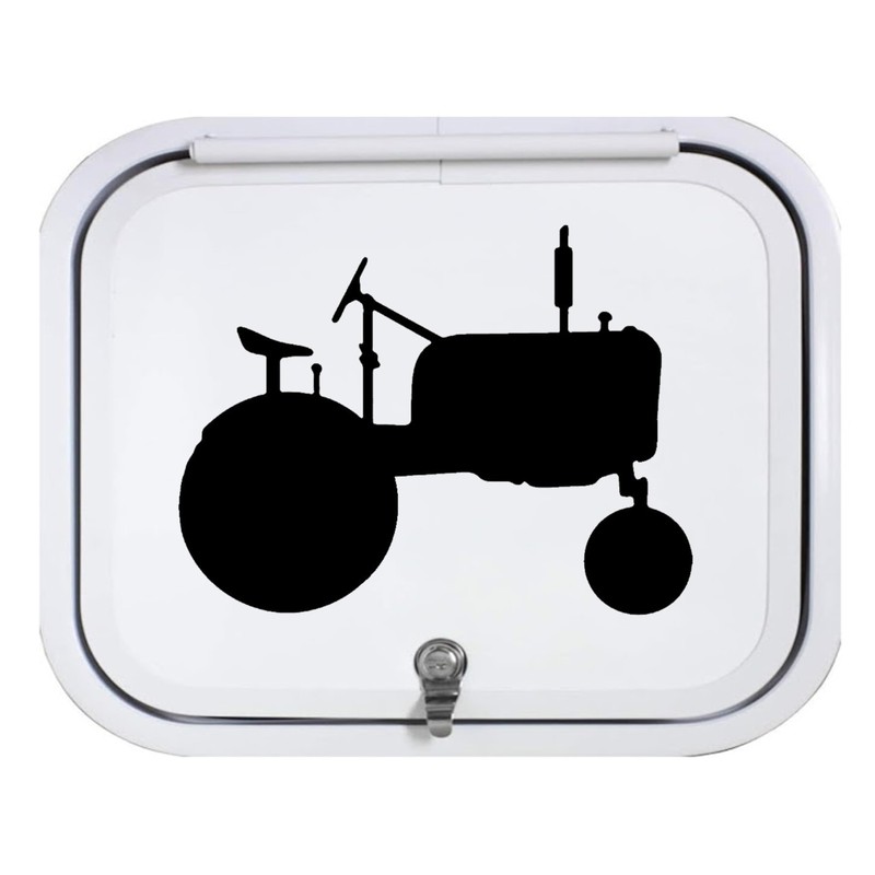 Antique Tractor Black Vinyl Decal Sticker