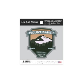 Die Cut Sticker Mount Baker, Washington, Pacific Northwest Volcanoes, Contour Vinyl Sticker 1 to 3 inches (Waterproof Decal for Cars, Water Bottles, Laptops, Coolers), Small