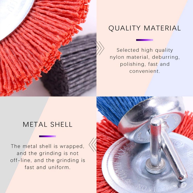 Swpeet 4Pcs Nylon Filament Abrasive Wire Brush Wheel & Cup