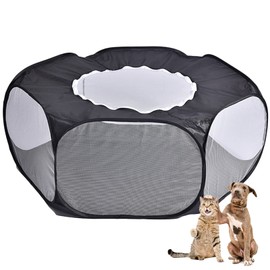 Anti Escape Small Animal Playpen Pop Up Pet Cage Tent Breathable with Zipper Top Cover Yard Fence for Puppy Kitten Cat Rabbits Hamster Guinea Pig Ferret