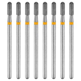 sourcing map 8pcs 325-400 Grits Diamond Grinding Bit 2.5mm Cylindrical Ball Head 2.35mm Shank 7.3mm Length Stone Sanding Drill Bits Rotary Tool for Ceramic Glass Nails Grinding Polishing
