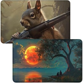 for Moon Tree MTG Card Playmat & Squirrels Playmat Desk Mats 2Pcs Set 24 X 14 Inch, Stitched Playmat for Commander Board TCG RPG CCG, Play Mat for Card Game Playing Accessories -