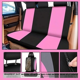 Juego de 45 accesorios de felpa para el interior del coche, de lana sintética, fundas de cambio de freno de mano, suave y esponjosa, decoración automática para mujeres y niñas, apto para sedán (rosa)