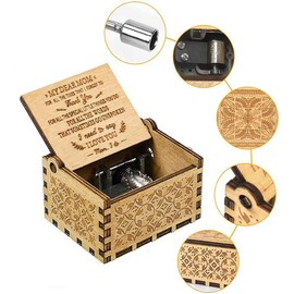 Levanco You are My Sunshine Music Box for Mom Gifts, Wooden Engraved Music Box Gifts for Mom, Mom Birthday Gifts, (to Mom)