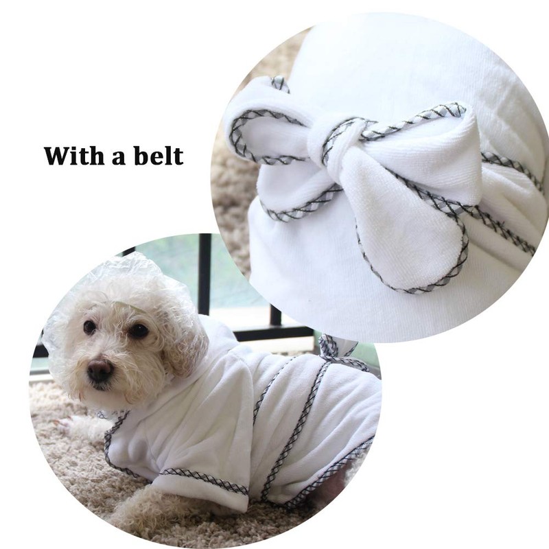 Dog Bathrobe Microfiber Quick Dry Absorbent Hooded Bath Towel for