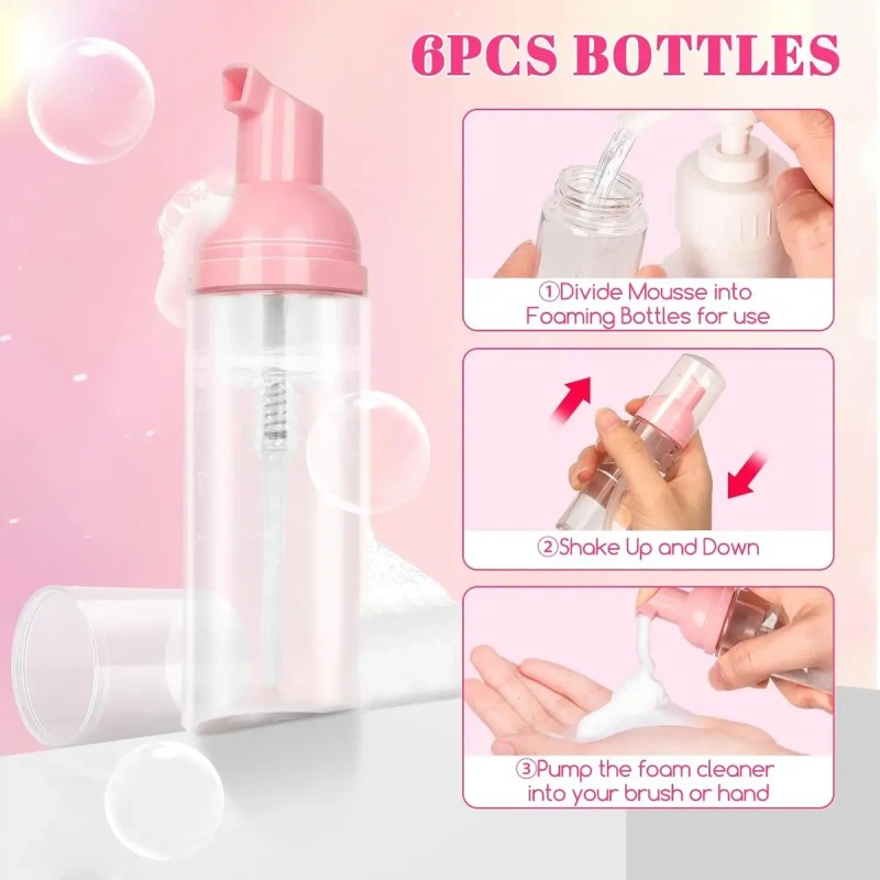 Kit Rosa De Limpieza Para Extensiones De Pestañas 15pz