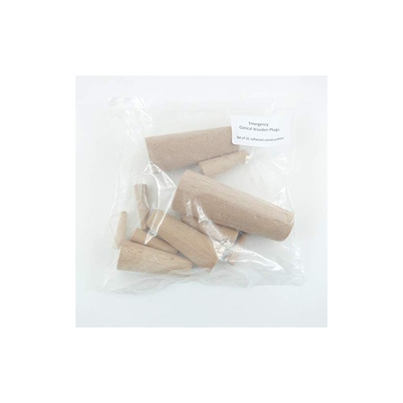 MiDMarine Emergency Conical Thru-Hull Soft Wood Bungs, Set of 10