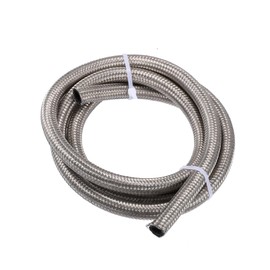 Hihaha 5ft AN6 Universal Car Braided Oil Fuel Gas Line Hose Silver Tone Durable Material