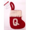Ashland 6" Mini Monogram Stocking Red W Letter "Q" NWT