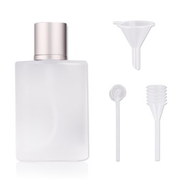 3zorqinron Frosted Glass Perfume Bottles Empty Refillable, 100ml /3.4oz Atomizer Sprayer, Cologne Bottles Empty, With Perfume Dispenser