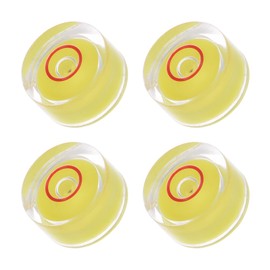 Kozelo 4pcs Small Circular Bubble Spirit Levels - [12mm Diameter 6mm Thickness] Mini Round RV Level Leveling Tools for Travel Trailer Turntable Camera, Yellow