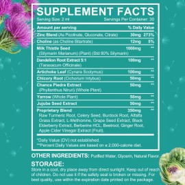 Maani Essence Liver Cleanse Detox & Repair Liquid Drops - 2000mg Milk Thistle, Dandelion Root,