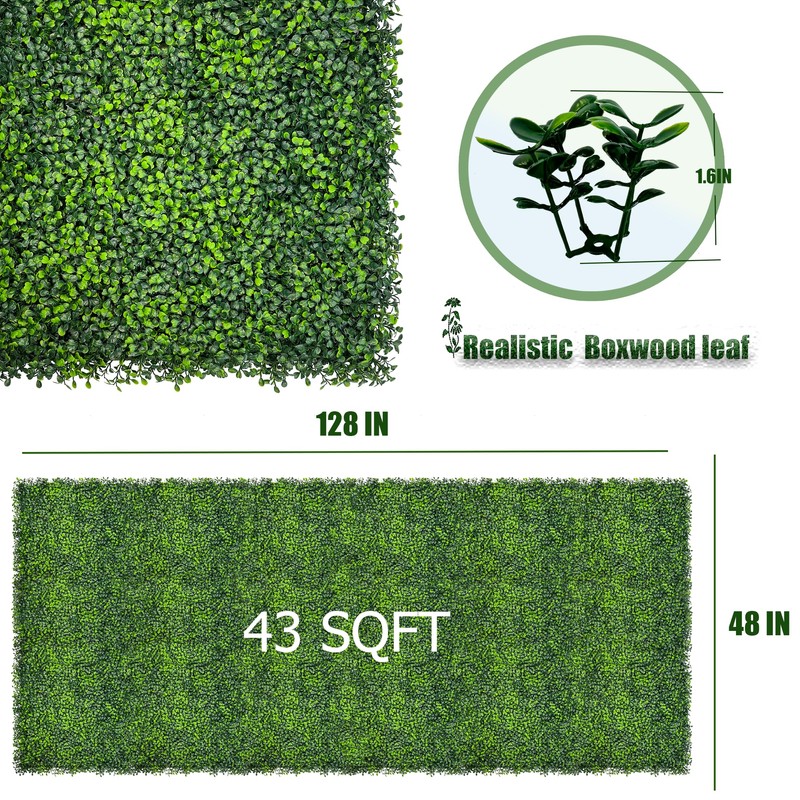 DOPGIB Artificial Ivy Privacy Fence Screen,128"x 48" (43 SQFT) UV-Anti