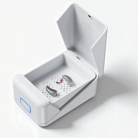 Vivtone DC03 Hearing Aid Dryer – 104°F Constant Heat Dehumidifier with UV LED, 2 / 8 Hour Auto Dry Modes – Portable Dry Box for Hearing Aids, AirPods & in Ear Devices