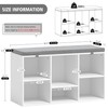 TJYGO Shoe Storage Bench, 6 Cubbies Shoe Rack Bench with