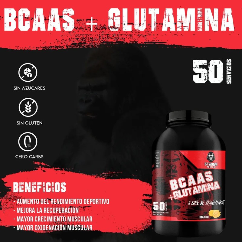 Bcaas Glutamina Strong Protein 1kg Varios Sabores